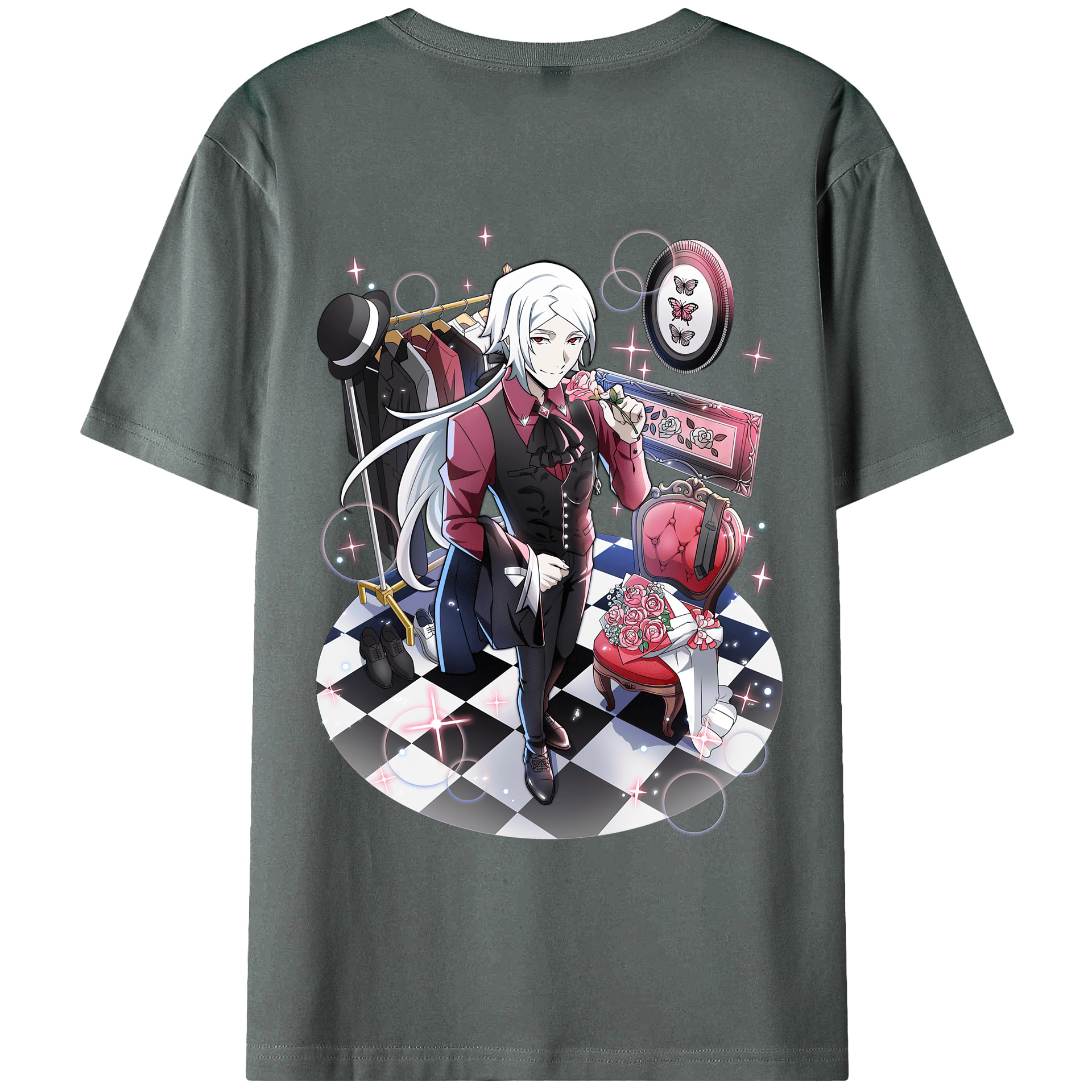 （画像用） 文豪ストレイドッグス Bungo Stray Dogs 綿100％ メンズ半袖Tシャツ（バックプリント） 通気性